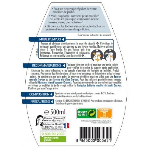Nettoyant pvc salon jardin STARWAX 0.5 l - Starwax
