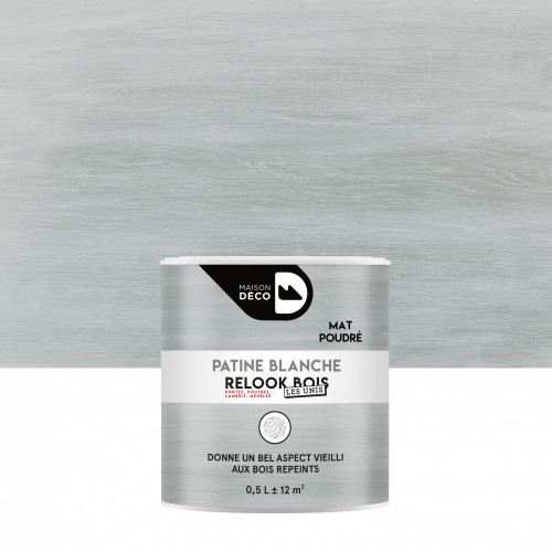 Patinepoutre et lambris Relook bois MAISON DECO, blanche mat, 0.5 l - MAISON DECO