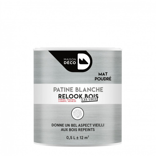 Patinepoutre et lambris Relook bois MAISON DECO, blanche mat, 0.5 l - MAISON DECO