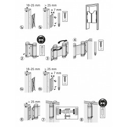 Paumelle acier pour portes va-et-vient HETTICH, L.75 x l.30 mm - HETTICH