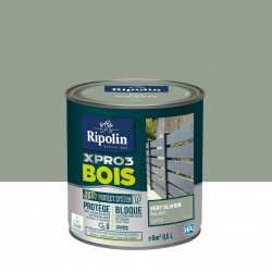 Peinture bois extérieur / intérieur Xpro3 RIPOLIN, vert olivier satiné 0.5 l de marque RIPOLIN, référence: B5985000
