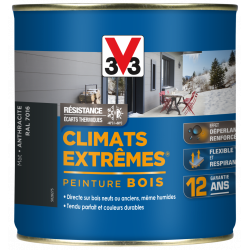 Peinture bois extérieur Climats extrêmes® V33, anthracite mat 0.5 l - V33