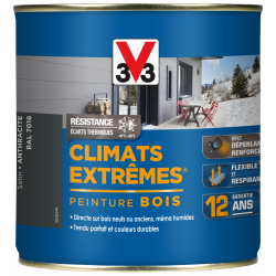 Peinture bois extérieur Climats extrêmes® V33, anthracite satiné 0.5 l de marque V33, référence: B5985400