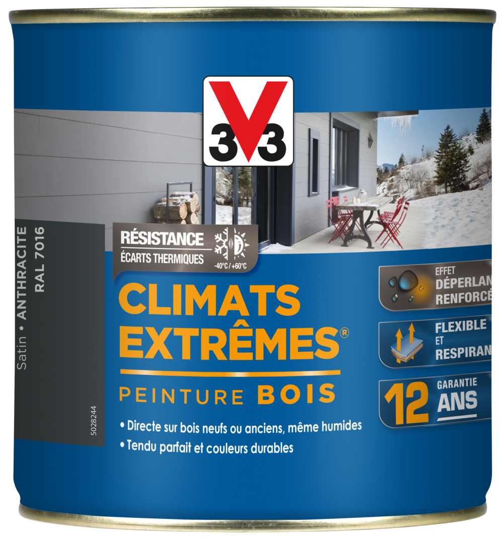 V33 Peinture bois extérieur Climats extrêmes® V33, anthracite satin...