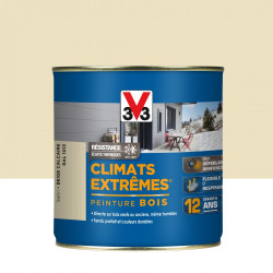Peinture bois extérieur Climats extrêmes® V33, beige calcaire satiné 0.5 l de marque V33, référence: B5985600