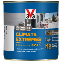 Peinture bois extérieur Climats extrêmes® V33, blanc brillant 0.5 l de marque V33, référence: B5985700