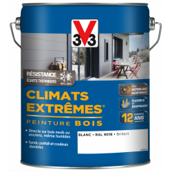 Peinture bois extérieur Climats extrêmes® V33, brillant blanc brillant 5 l - V33