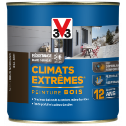 Peinture bois extérieur Climats extrêmes® V33, brun normand satiné 0.5 l - V33