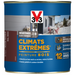 Peinture bois extérieur Climats extrêmes® V33, rouge basque brillant 0.5 l de marque V33, référence: B5987300