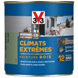 Peinture bois extérieur Climats extrêmes® V33, vert provence satiné 0.5 l de marque V33, référence: B5987800