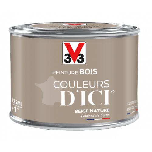 Peinture bois extérieur Couleurs d'ici® V33, beige nature velours 0.125 l - V33