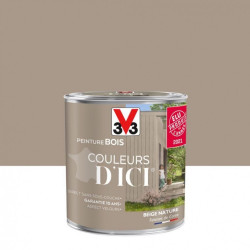 Peinture bois extérieur Couleurs d'ici® V33, beige nature velours 0.5 l - V33