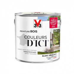 Peinture bois extérieur Couleurs d'ici® V33, blanc délicat velours 2 l - V33