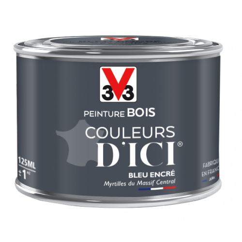 Peinture bois extérieur Couleurs d'ici® V33, bleu encré velours 0.125 l - V33