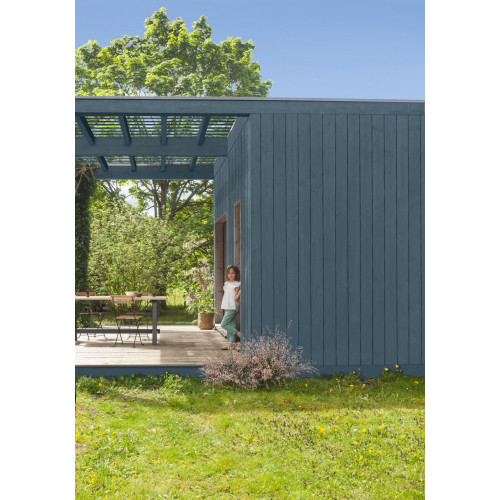 Peinture bois extérieur Couleurs d'ici® V33, bleu feutré velours 0.5 l - V33