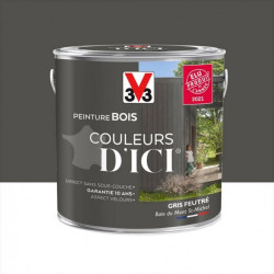 Peinture bois extérieur Couleurs d'ici® V33, gris feutré velours 2 l de marque V33, référence: B5989300