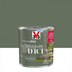 Peinture bois extérieur Couleurs d'ici® V33, kaki grisé velours 0.5 l de marque V33, référence: B5990100