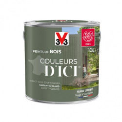 Peinture bois extérieur Couleurs d'ici® V33, kaki grisé velours 2 l - V33