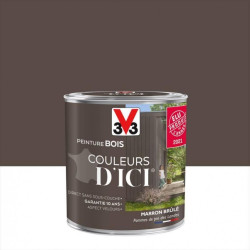 Peinture bois extérieur Couleurs d'ici® V33, marron brûlé velours 0.5 l - V33