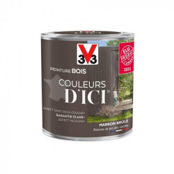 Peinture bois extérieur Couleurs d'ici® V33, marron brûlé velours 0.5 l - V33