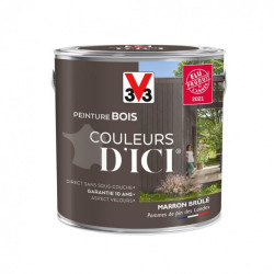 Peinture bois extérieur Couleurs d'ici® V33, marron brûlé velours 2 l - V33