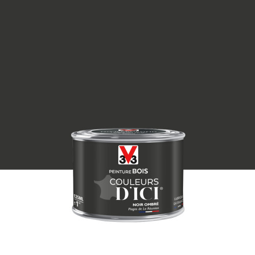 Peinture bois extérieur Couleurs d'ici® V33, noir ombré velours 0.125 l - V33