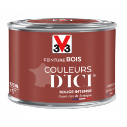 Peinture bois extérieur Couleurs d'ici® V33, rouge intense velours 0.125 l - V33