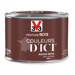 Peinture bois extérieur Couleurs d'ici® V33, rouge sépia velours 0.125 l - V33