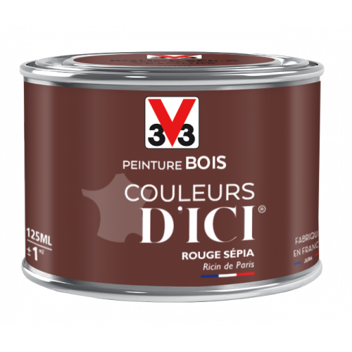 Peinture bois extérieur Couleurs d'ici® V33, rouge sépia velours 0.125 l - V33