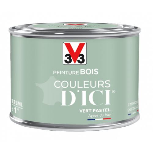 Peinture bois extérieur Couleurs d'ici® V33, vert pastel velours 0.125 l - V33