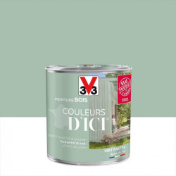 Peinture bois extérieur Couleurs d'ici® V33, vert pastel velours 0.5 l - V33