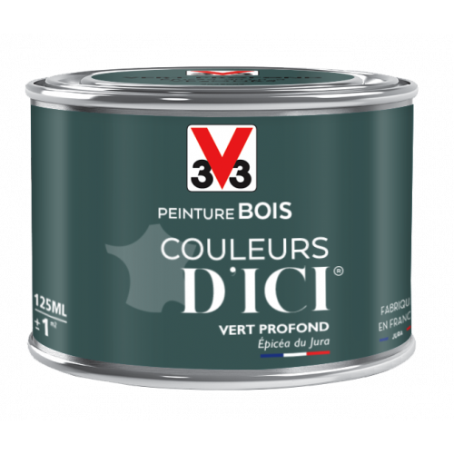 Peinture bois extérieur Couleurs d'ici® V33, vert profond velours 0.125 l - V33