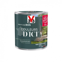 Peinture bois extérieur Couleurs d'ici® V33, vert profond velours 0.5 l - V33