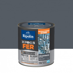 Peinture fer extérieur / intérieur Xpro3 RIPOLIN gris anthracite brillant 0.5 l