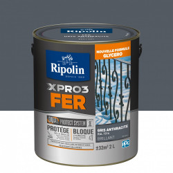 Peinture fer extérieur / intérieur Xpro3 RIPOLIN gris anthracite brillant 2 l de marque RIPOLIN, référence: B5993800