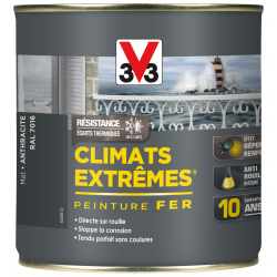 Peinture fer extérieur Climats extrêmes® V33 anthracite mat 0.5 l - V33