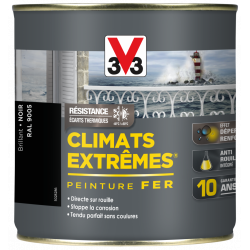 Peinture fer extérieur Climats extrêmes® V33 noir brillant brillant 0.5 l - V33