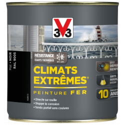 Peinture fer extérieur Climats extrêmes® V33 noir mat 0.5 l - V33