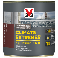 Peinture fer extérieur Climats extrêmes® V33 rouge basque brillant 0.5 l - V33