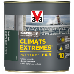 Peinture fer extérieur Climats extrêmes® V33 vert basque brillant 0.5 l - V33