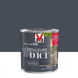 Peinture fer extérieur Couleurs d'ici® V33 bleu encré velours 0.5 l de marque V33, référence: B5997200