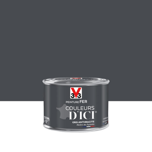 Peinture fer extérieur Couleurs d'ici® V33 gris anthracite velours 0.125 l - V33