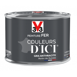 Peinture fer extérieur Couleurs d'ici® V33 gris anthracite velours 0.125 l - V33
