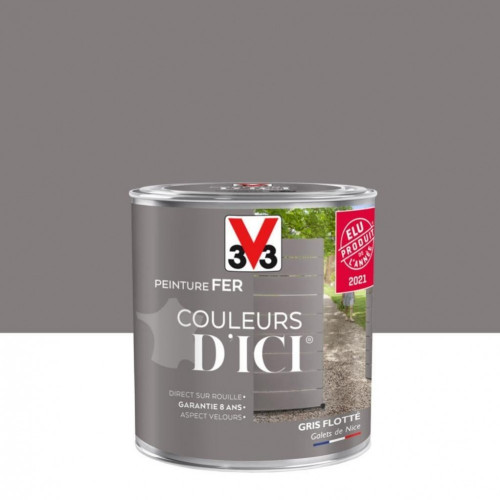 Peinture fer extérieur Couleurs d'ici® V33 gris flotté velours 0.5 l - V33