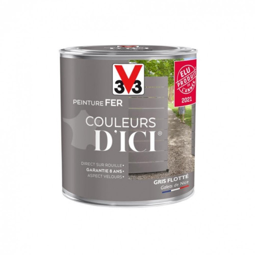 Peinture fer extérieur Couleurs d'ici® V33 gris flotté velours 0.5 l - V33