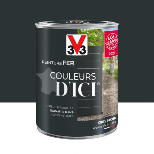 Peinture fer extérieur Couleurs d'ici® V33 gris noir velours 1.5 l - V33