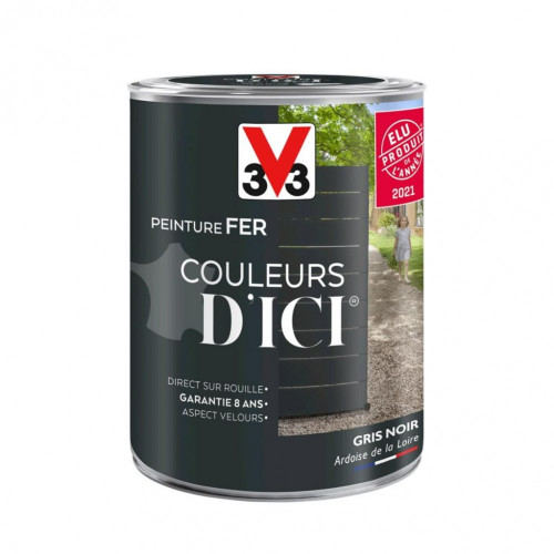 Peinture fer extérieur Couleurs d'ici® V33 gris noir velours 1.5 l - V33
