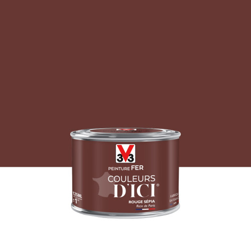 Peinture fer extérieur Couleurs d'ici® V33 rouge sépia velours 0.125 l - V33