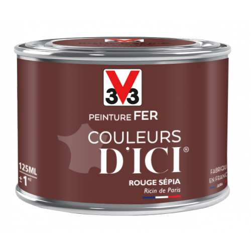 Peinture fer extérieur Couleurs d'ici® V33 rouge sépia velours 0.125 l - V33