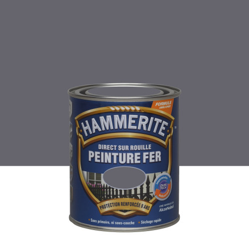 Peinture fer extérieur Direct sur rouille HAMMERITE anthracite brillant 0.75 l - HAMMERITE